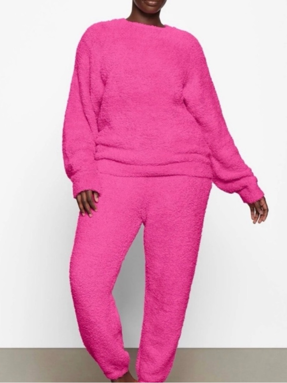 Skims Unisex Pullover Sweater & Pants Set Barbie Pink Size XL